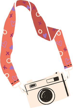 Handdrawn Textured Organic LGBTQ+ Camera Strap